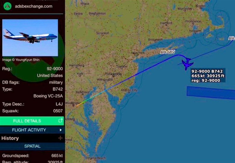 بازگشت هواپیمای ترامپ به پایگاه اندروز به دلیل مشکل فنی 